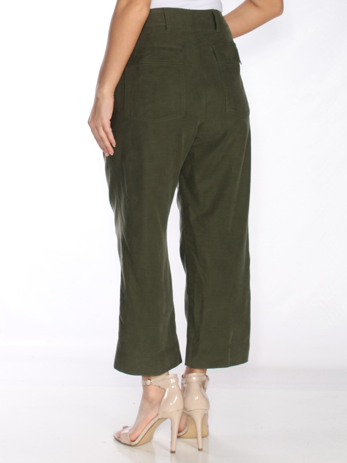 RALPH LAUREN Women's Green Cropped Straight Leg Pants