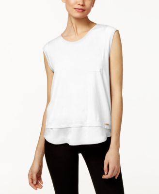 Calvin Klein Cap-Sleeve Pocket Tee - TopLine Fashion Lounge